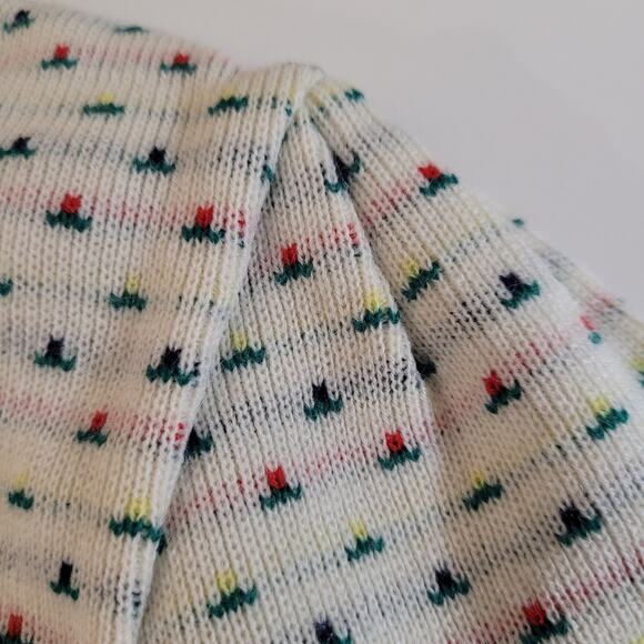 Vintage Eclipse Los Angeles White Confetti Flower Sweater Kids Sz 7 100% Acrylic - Picture 7 of 9
